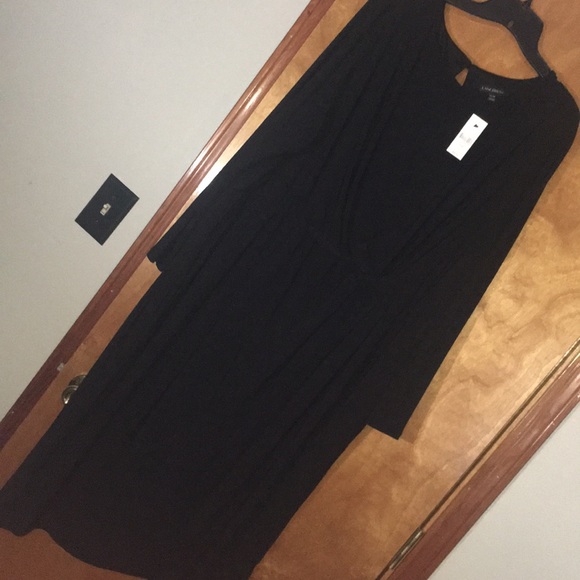4X 26/28W Black Asymmetrical Twist Dress - Picture 2 of 11